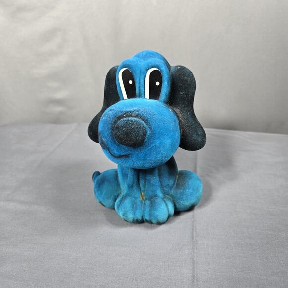 Genie Toys Other - Vtg 1973 Genie Toys Inc Flocked Blue Barking Dog Coin Bank St Louis MO Puppy